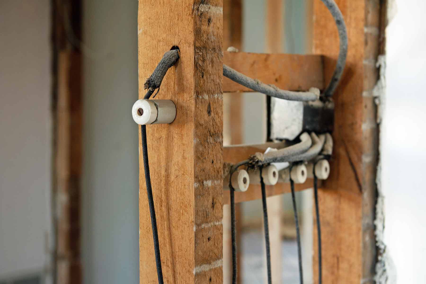 Knob and tube wiring in an older Massachusetts home